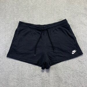 Nike Sportswear Womens Sweat Shorts Large Black Drawstring Waist Running Gym